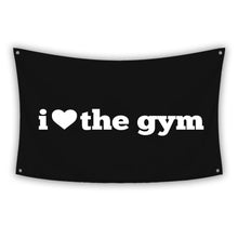 Load image into Gallery viewer, I HEART THE GYM BLACK Flag