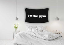 Load image into Gallery viewer, I HEART THE GYM BLACK Flag